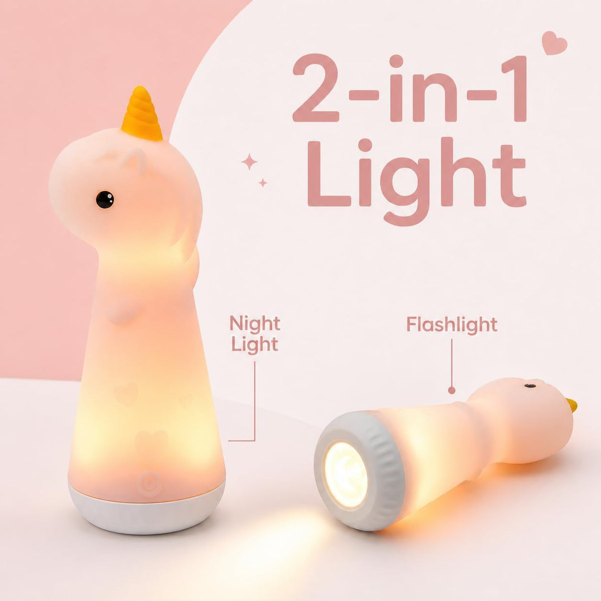 Unicorn Rechargeable Flashlight with Lamp for Kids