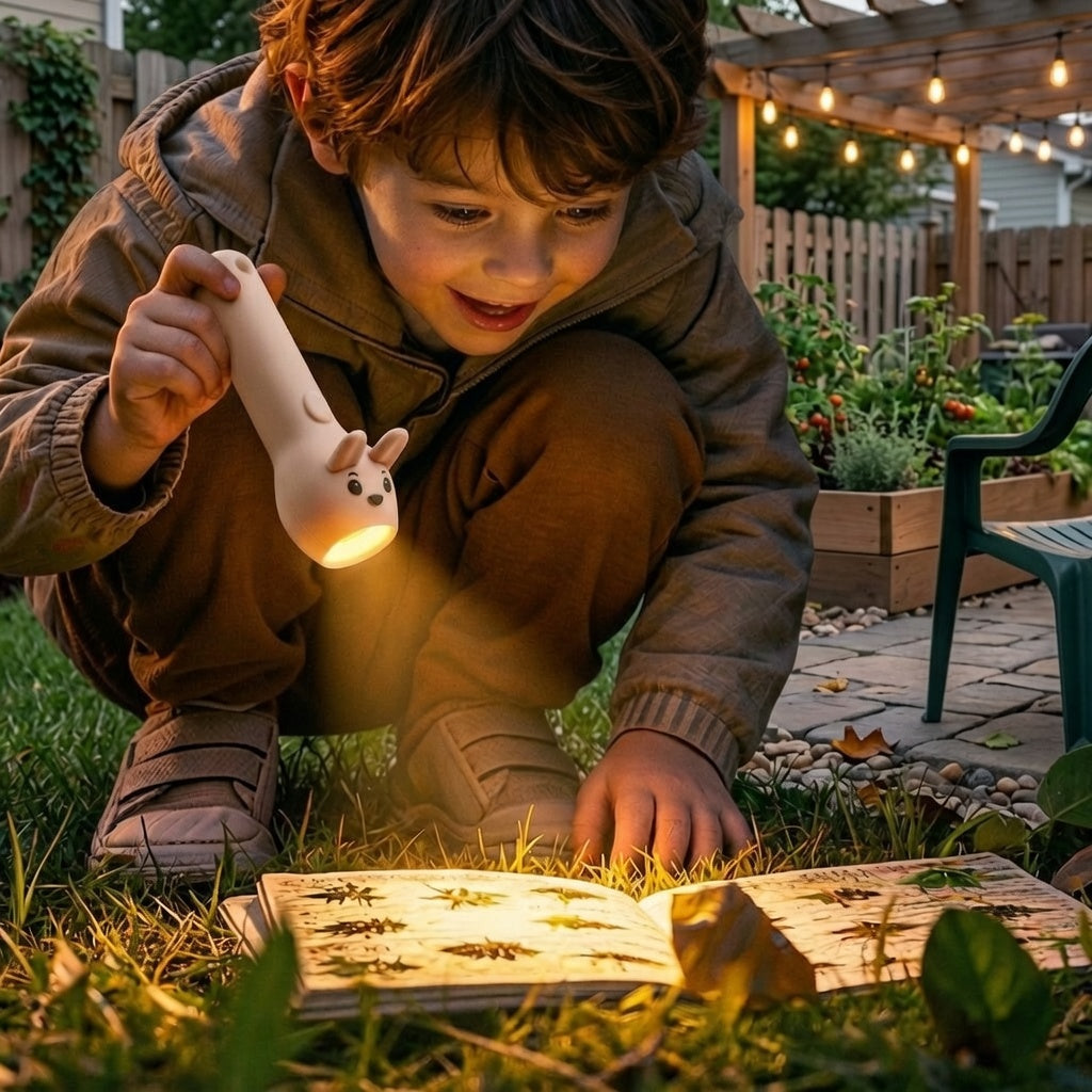 Bunny Rechargeable Kids Flashlight, Toy Light with Hanging Lanyard