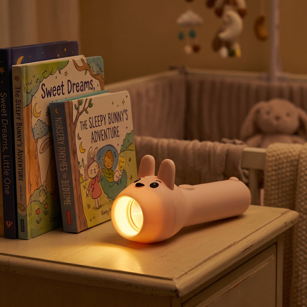 Bunny Rechargeable Kids Flashlight, Toy Light with Hanging Lanyard