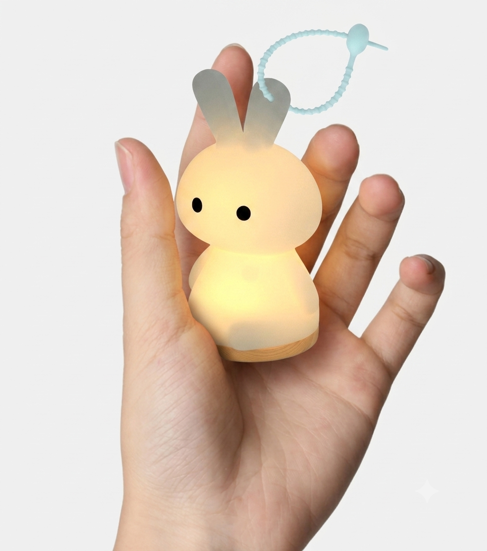 Mini Bunny Keychain Night Light | Cute Backpack Charm Lamp | Nursing Light