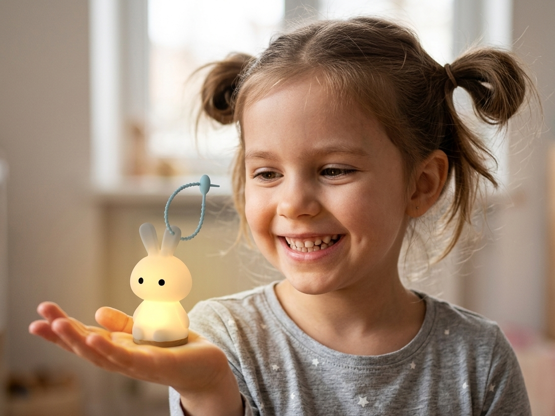 Mini Bunny Keychain Night Light | Cute Backpack Charm Lamp | Nursing Light
