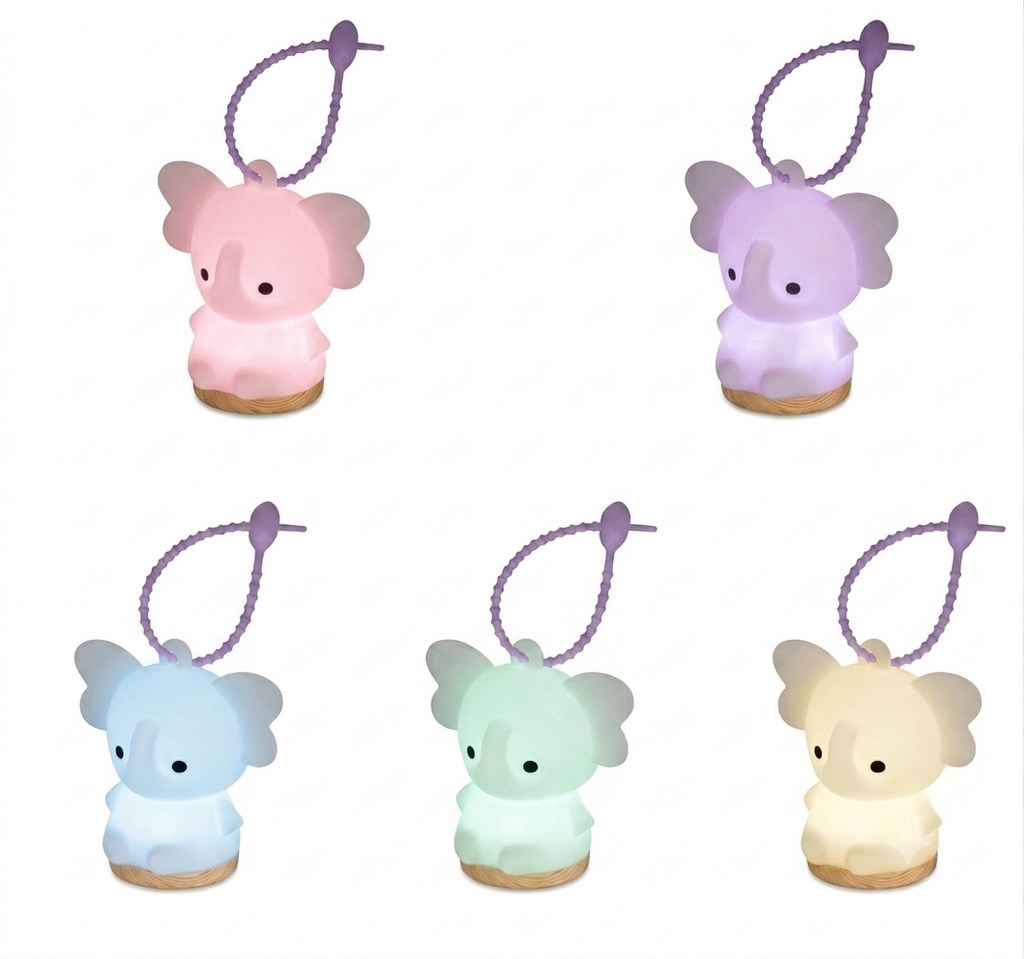 Mini Elephant Keychain Night Light | Cute Backpack Charm Lamp | Nursing Light