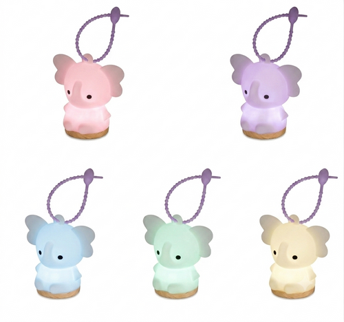 Mini Elephant Keychain Night Light | Cute Backpack Charm Lamp | Nursing Light