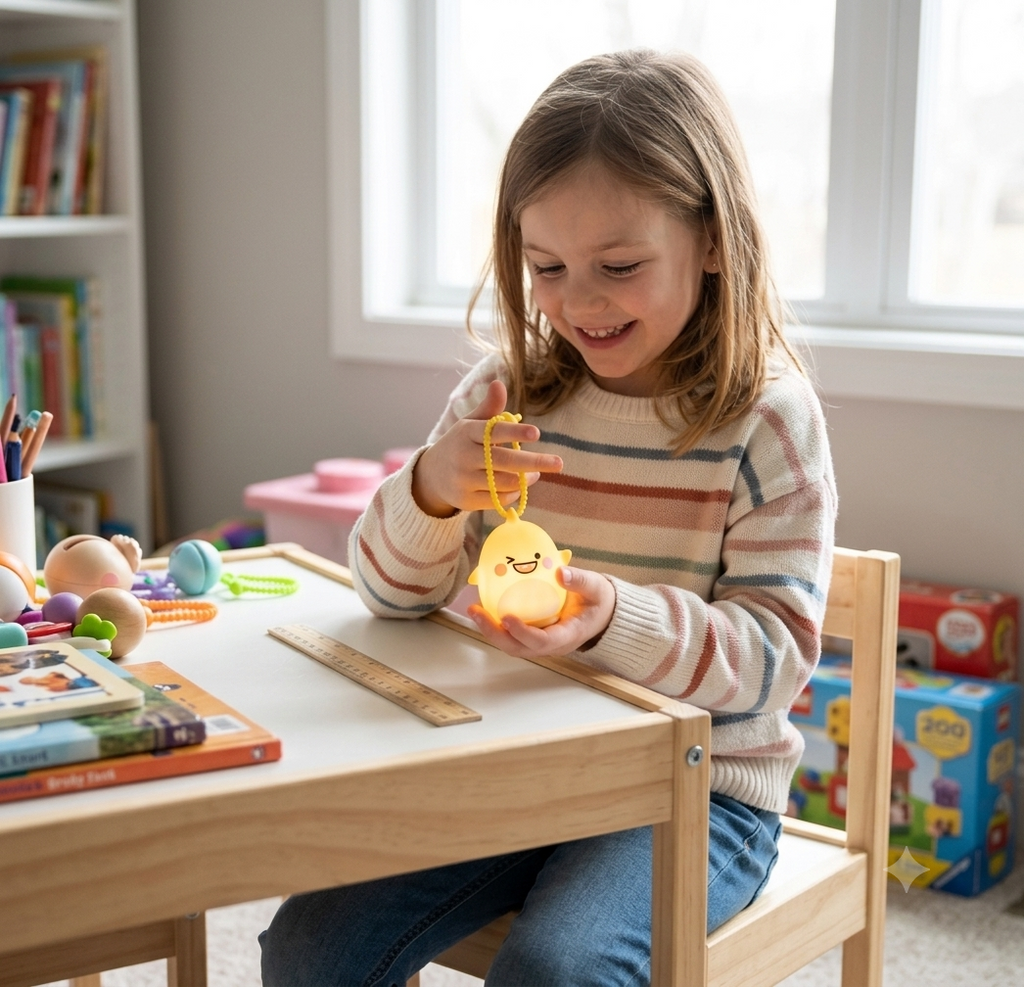Shaarkmango Keychain Night Light | Cute Backpack Charm Lamp | Nursing Light