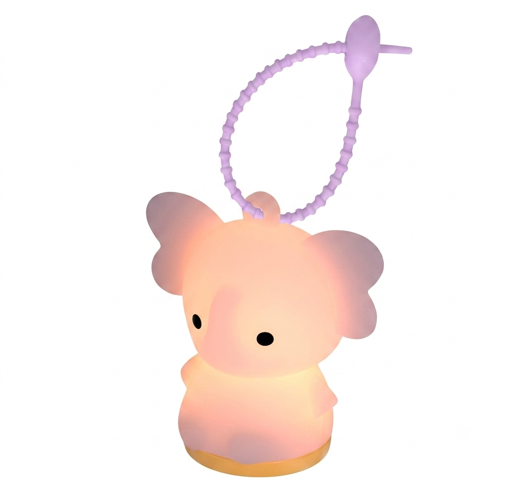 Mini Elephant Keychain Night Light | Cute Backpack Charm Lamp | Nursing Light