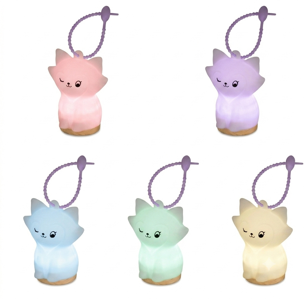 Mini Fox Keychain Night Light | Cute Backpack Charm Lamp | Nursing Light