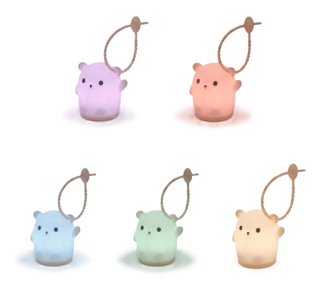 Mini Bear Keychain Night Light | Cute Backpack Charm Lamp | Nursing Light