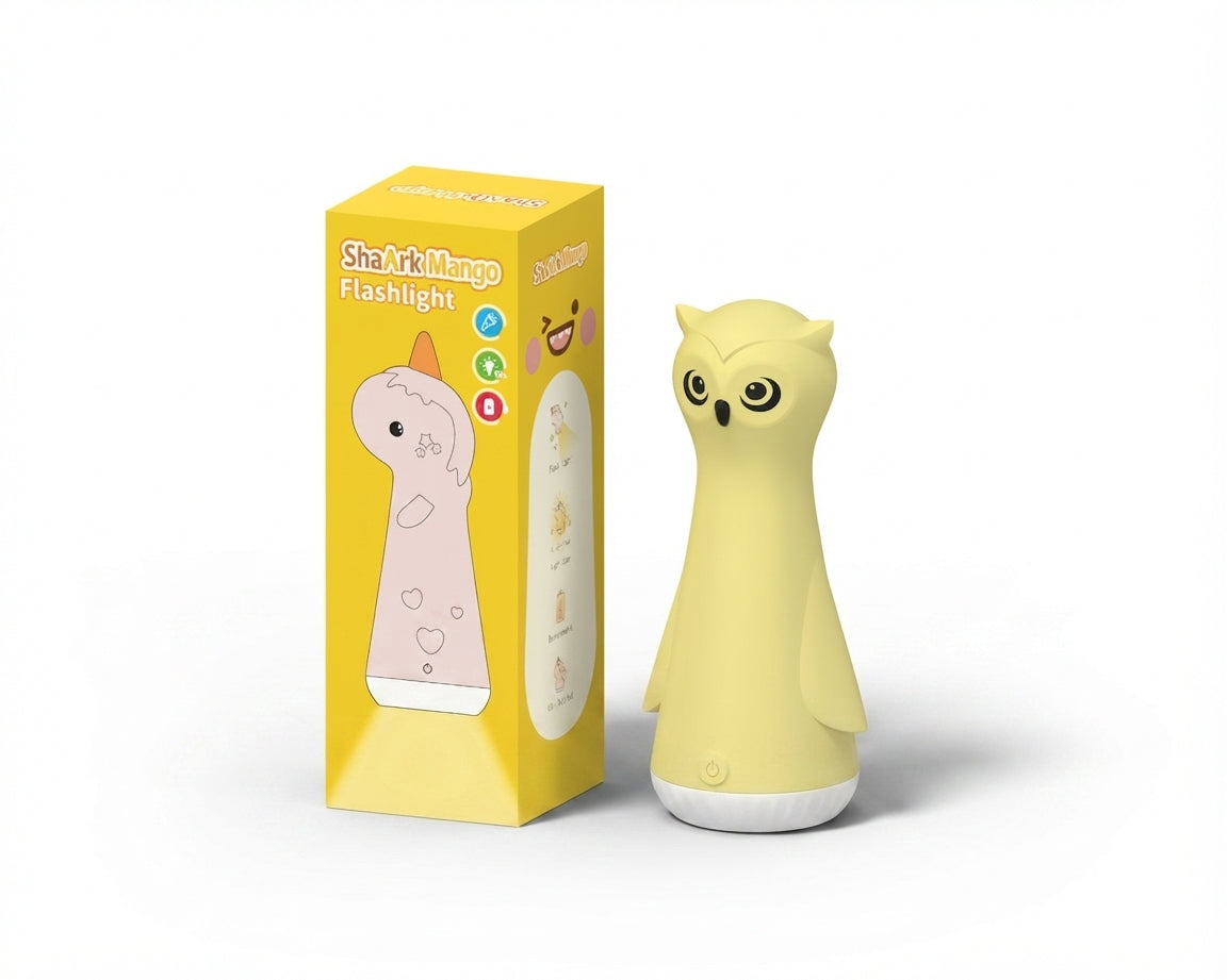 Owl Rechargeable Flashlight with Lamp for Kids